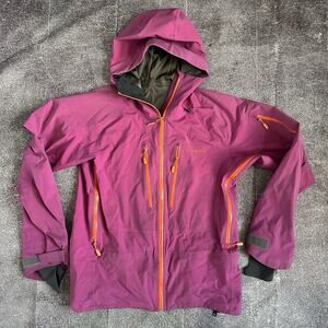 Womens Norrona Lofoten Gore Tex Pro Fuchsia Pink Hooded Zip Ski Snow Jacket Sz L